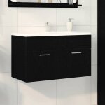 Autumn salemeuble pour vasque  poser / meuble wc - cabinet de lavabo avec stockage chne noir 90 x 38. ...