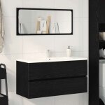 Autumn salemeuble pour vasque  poser / meuble wc - meuble sous lavabo avec tiroir chne noir 90 x 38. ...