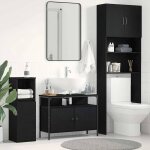 Autumn salesupport / meuble wc - grand espace - meuble sous - vasque de salle de bain chne noir 80 x ...
