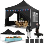 Auvent 10x10 pop up canopy tent avec 4 parois lat�rales tente de f�te commerciale gazebo?noir
