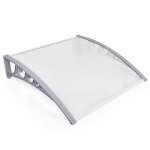 Auvent dentr�e - auvent de porte et de fen�tre - aluminium pp - gris transparent - 60 * 100 cm - xjing ...