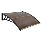 Auvent marquise de porte et fentre 122 x 99 cm costway - en polycarbonate transparent - protection contre ...