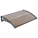 Auvent de porte dentr�e aluminium - 100x60 cm - marquise ext�rieure avec support pp - contre pluie et ...
