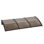 Auvent de porte dentr�e aluminium - 300x100 cm - marquise ext�rieure avec support pp - contre pluie et ...