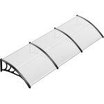 Auvent de porte dentre porte toit marquise abri protection en polycarbonate et aluminium 270 x 98. 5 ...
