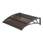 Auvent de porte d entree design marquise d accueil resistante aux intemperies 120 x 80 cm noir marron ...