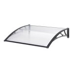 Auvent de porte - marquise - 150 x 100 cm - noir - transparent - résistant aux intempéries Auvent de porte - marquise - 150 x 100 cm - noir - transparent - résistant aux intempéries