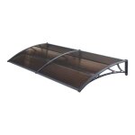 Auvent de porte d entree design marquise d accueil resistante aux intemperies 240 x 80 cm noir marron ...
