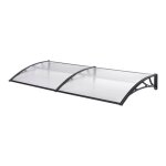 Auvent de porte d entree design marquise d accueil resistante aux intemperies 300 x 100 cm noir transparent ...