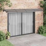 Auvent de porte dentre - marquise noir 400x100 cm polycarbonate shl35844