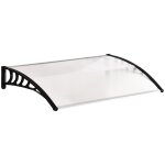 Auvent de porte dentre - outsunny - toit marquise en polycarbonate - protection contre pluie neige uv ...