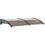 Auvent de porte outsunny toit marquise polycarbonate auvent de porte dentre bord en aluminium rsistante ...