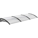Auvent de porte outsunny toit marquise polycarbonate auvent de porte dentre bord en aluminium rsistante ...