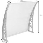 Auvent de porte - quiienclee - marquise 80x120 cm - aluminium - polycarbonate - rsistant  la corrosion ...