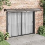 Auvent de porte - vidaxl - 350x100 cm - polycarbonate - noir - r�sistant aux intemp�ries