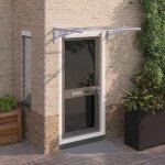Auvent de porte - vidaxl - gris et transparent - polycarbonate - 122x90 cm
