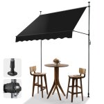 Auvent rétractable store banne de jardin avec manivelle sans perçage auvent téléscopique réglable 200x120cm ... Auvent rétractable store banne de jardin avec manivelle sans perçage auvent téléscopique réglable 200x120cm ...