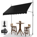 Auvent rétractable store banne de jardin avec manivelle sans perçage auvent téléscopique réglable 250x120cm ... Auvent rétractable store banne de jardin avec manivelle sans perçage auvent téléscopique réglable 250x120cm ...