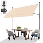 Auvent r�tractable store banne de jardin avec manivelle sans per�age auvent t�l�scopique r�glable 300x120cm ...