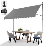 Auvent r�tractable store banne de jardin avec manivelle sans per�age auvent t�l�scopique r�glable 300x120cm ...