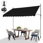 Auvent rtractable store banne de jardin avec manivelle sans perage auvent tlscopique rglable 300x150cm ...