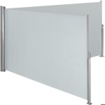 Auvent store latral - helloshop26 - paravent rtractable - gris - 200 x 600 cm - 220 g / m