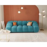 Ava - canap 3 places en velours textur - bleu marine