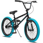 Avasta vélo bmx freestyle de 20 pouces pour enfants de 6 - 14 ans avec pneus bleus 4 pegs noir Avasta vélo bmx freestyle de 20 pouces pour enfants de 6 - 14 ans avec pneus bleus 4 pegs noir