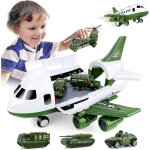 Avion jouet enfant 3 ans garons filles - transporteur de vhicules militaires - vert