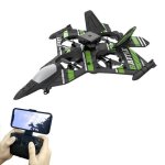 Avion rc vert chasseur t�l�command� avec cam�ra hd - drone �vitement obstacles 2. 4 g mousse epp - jouet ...