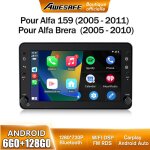 Awesafe 4g autoradio android 13 pour alfa 159 brera spider 6go + 128go avec 7 �cran tactile carplay android ...
