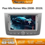 Awesafe 4g autoradio android 13 pour alfa romeo mito (2008 - 2019) 4go + 64go avec 7 �cran tactile carplay ...