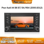 Awesafe 4g autoradio android 13 pour audi a4 b6 b7 / s4 / rs4 (2000 - 2012) 6go + 128go avec 7 Écran ... Awesafe 4g autoradio android 13 pour audi a4 b6 b7 / s4 / rs4 (2000 - 2012) 6go + 128go avec 7 Écran ...