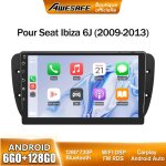 Awesafe 4g autoradio android 13 pour seat ibiza 6j (2009 - 2013) 6go + 128go 9 cran tactile avec carplay ...