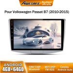 Awesafe 4g autoradio android 13 pour volkswagen passat b7 (2010 - 2015) 4go + 64go 10 cran tactile carplay ...
