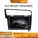 Awesafe 4g autoradio android 13 pour vw golf 7 (2012 - 2020) 6go + 128go 10 cran tactile bluetooth carplay ...