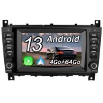Awesafe 7 autoradio 4g android 13 4go + 64go pour mercedes - benz classe c classe clc w203 (2008 - 2010) ...