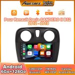 Awesafe autoradio 4g android 13 6go + 128go pour renault dacia sandero ii b52 (2012 - 2019) 9 �cran tactile ...