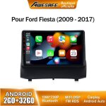 Awesafe autoradio android 13 2go + 32go pour ford fiesta (2009 - 2017) 9 �cran tactile avec carplay gps ...