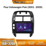 Awesafe autoradio android 13 2go + 32go pour volkswagen polo (2001 - 2009) 9 cran tactile avec carplay ...