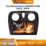 Awesafe autoradio android 13 2go + 64go pour renault dacia sandero ii b52 (2012 - 2019) 9 �cran tactile ...