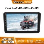 Awesafe autoradio android 13 pour audi a3 / s3 / rs3 (2012 - 2020) 1go + 32go 9 cran tactile avec carplay ...