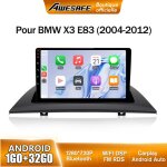 Awesafe autoradio android 13 pour bmw x3 e83 (2004 - 2012) avec 1go + 32go 9 cran tactile carplay gps ...