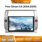Awesafe autoradio android 13 pour citroen c4 (2004 - 2009) avec 1go + 32go 9cran tactile carplay gps ...