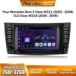 Awesafe autoradio android 13 pour mercedes - benz classe e w211 classe gls w219 2go + 32go 8 Écran avec ... Awesafe autoradio android 13 pour mercedes - benz classe e w211 classe gls w219 2go + 32go 8 Écran avec ...