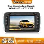 Awesafe autoradio android 13 pour mercedes benz clk w209 w203 w463 w208 1go + 32go avec 7 �cran android ...