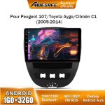 Awesafe autoradio android 13 pour peugeot 107 toyota aygo citroen c1 (1go + 32go) 10 cran avec carplay ...