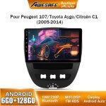 Awesafe autoradio android 13 pour peugeot 107 toyota aygo citroen c1 (6go + 128go) 10 �cran avec carplay ...