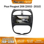 Awesafe autoradio android 13 pour peugeot 206 (2002 - 2010) 2go + 32go avec 7 �cran tactile gps carplay ...