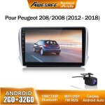 Awesafe autoradio android 13 pour peugeot 208 / 2008 (2go + 32go) 10 �cran carplay android auto gps camera ...